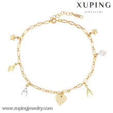 73846-xuping Mode Gold Fußkettchen Preise, Fußschmuck Fußkettchen, Gelbgold Mode Design Fußkettchen